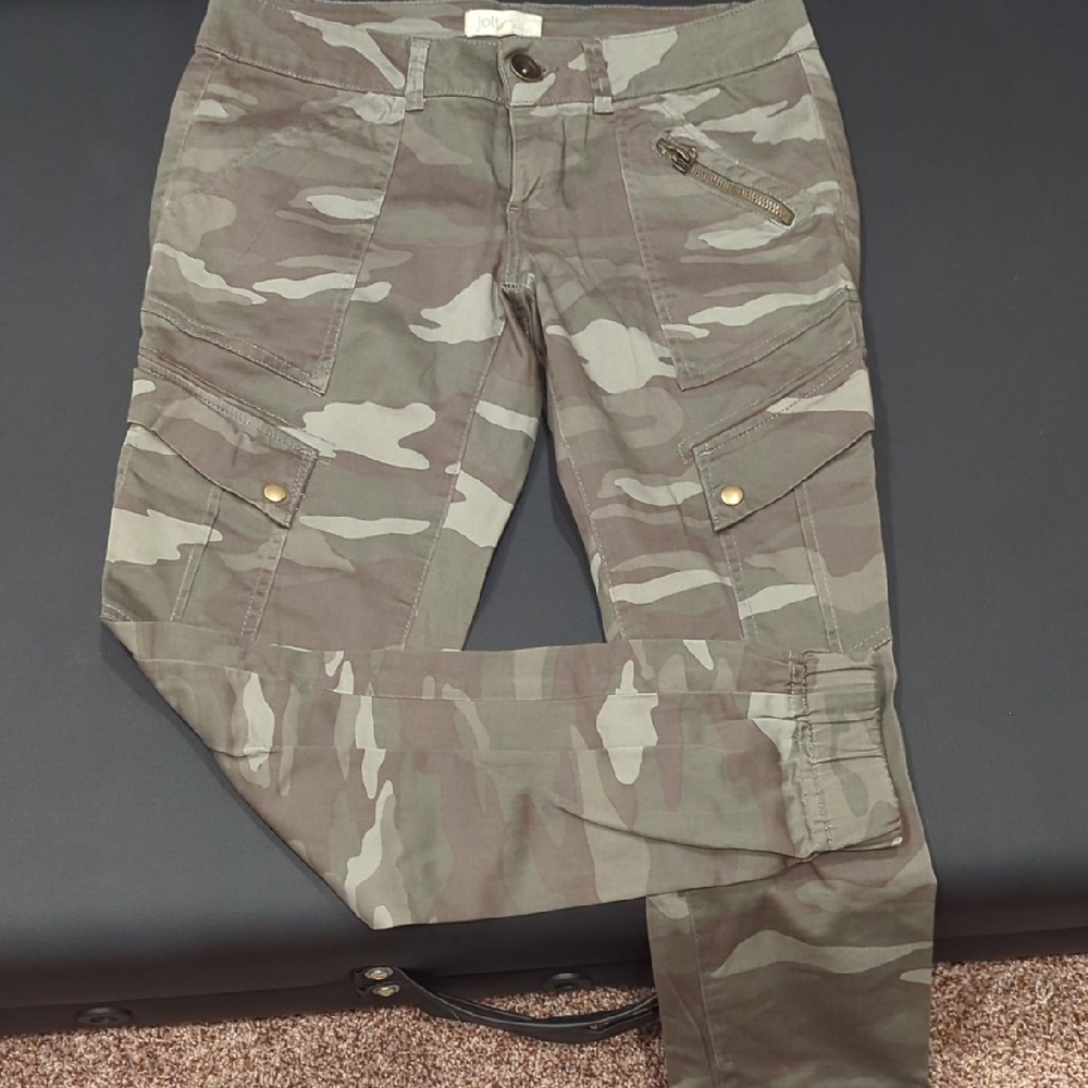 Jolt Green and Brown Skinny Jeans Camouflage Style